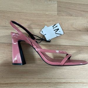 Zara pink wide strappy heel size 41